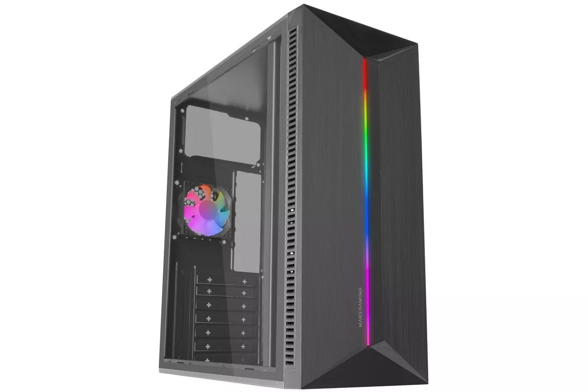 Mars Gaming Mc-blaze Caja Pc Atx Ventilador Frgb 80mm Tira Led Rgb Frontal Negro