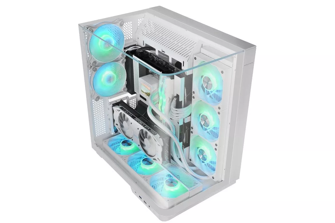Mars Gaming Mc-infinio Caja Pc Atx Cristal Templado Curvado 2x Ventiladores Argb 120mm Usb-c Blanco