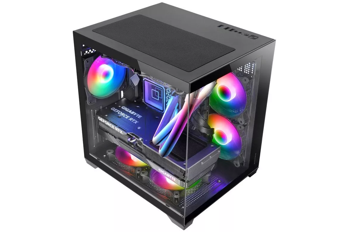 Mars Gaming Mc-view2 Caja Pc Microatx Doble Cristal Templado Ventilador Frgb 120mm Negro