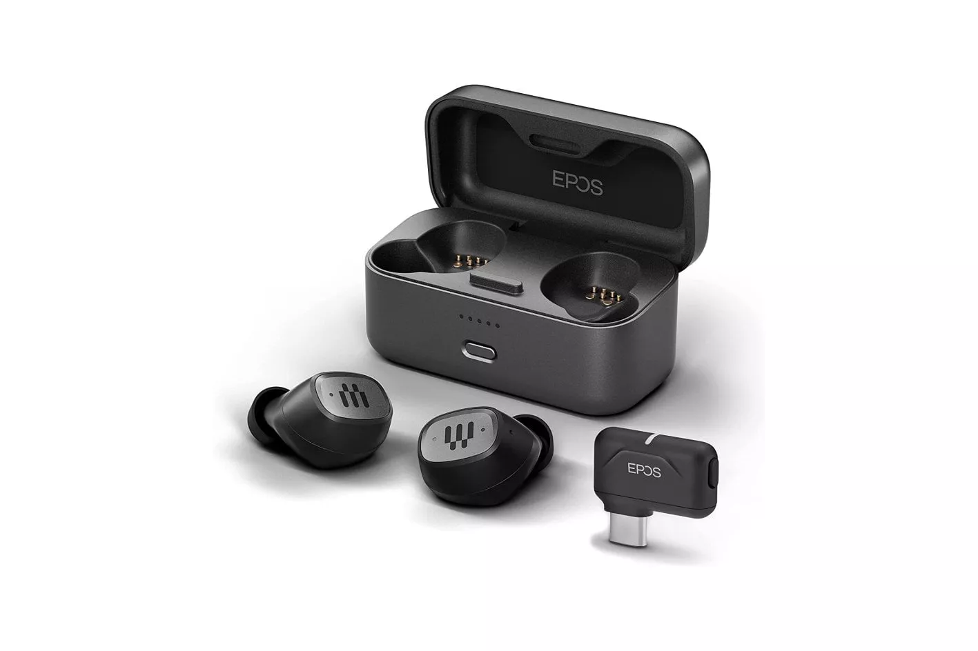 Epos GTW 270 Hybrid Auriculares Inalámbricos Negros con Acústica Cerrada y Adaptador