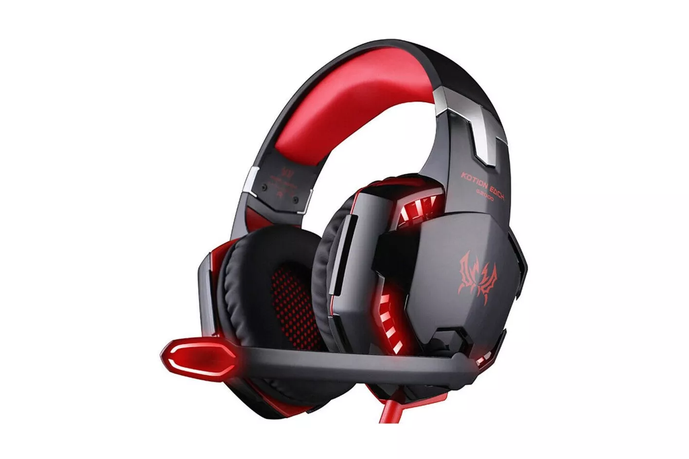 Klack Auriculares Gaming LED para PS4/PC/Xbox Rojo