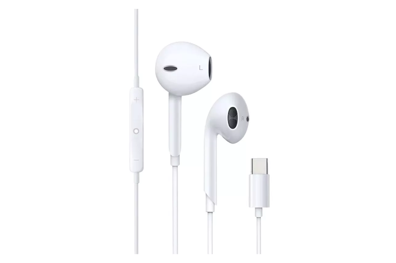 Klack Auriculares Intrauditivos por Cable con Conector USB Tipo C Blancos