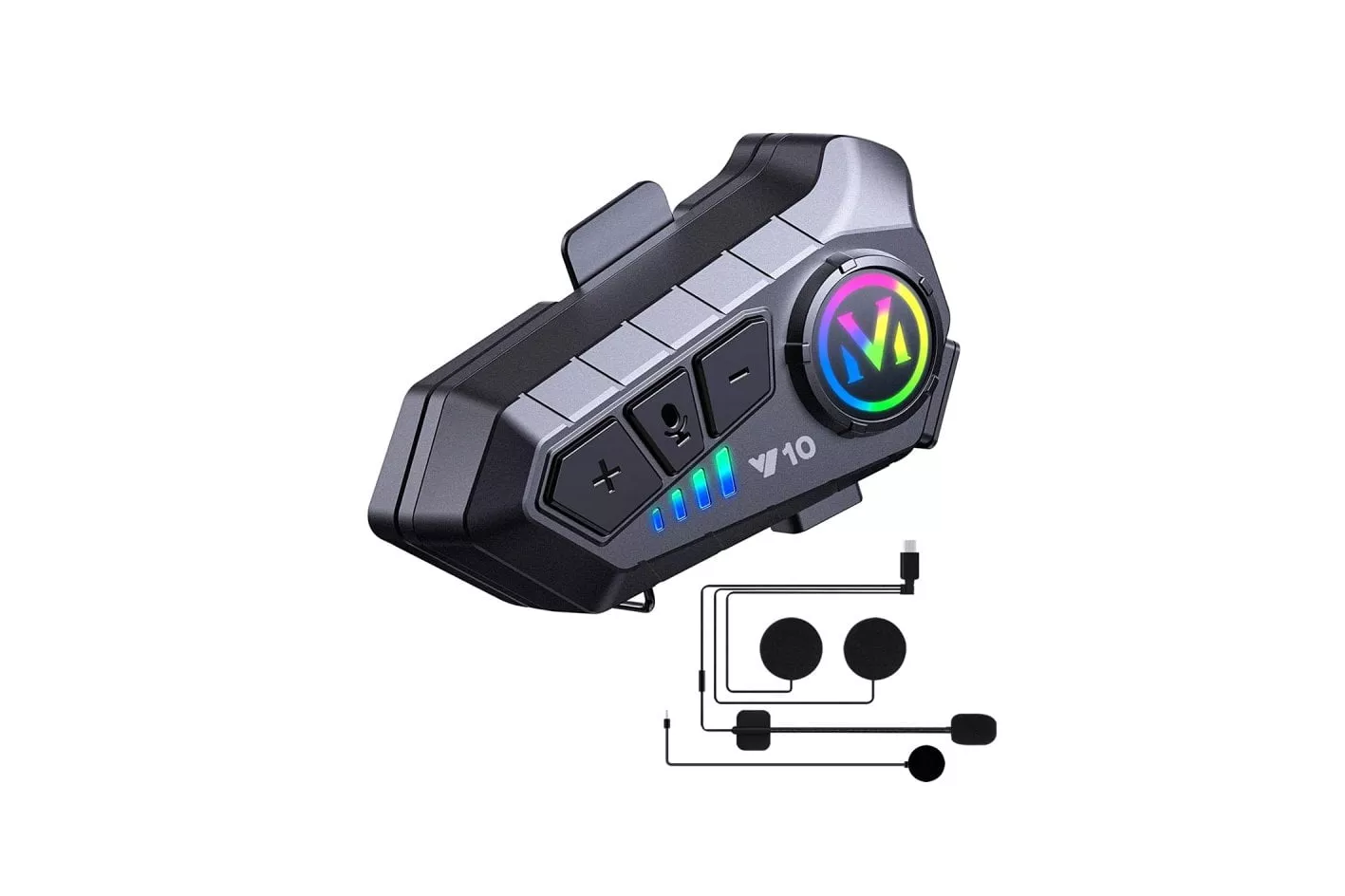 Klack Y10 Auricular Intercomunicador para Moto Bluetooth, Resistencia IPX6 y Sonido Hi-Fi (1 Unidad)