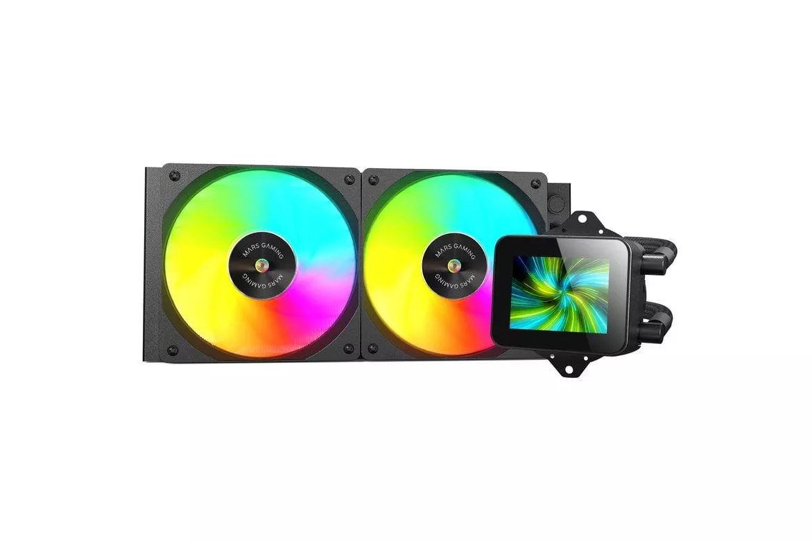 Mars Gaming ML-VISION240 Refrigeración Líquida AiO TDP 500W 2 Ventiladores ARGB Pantalla LCD Negro