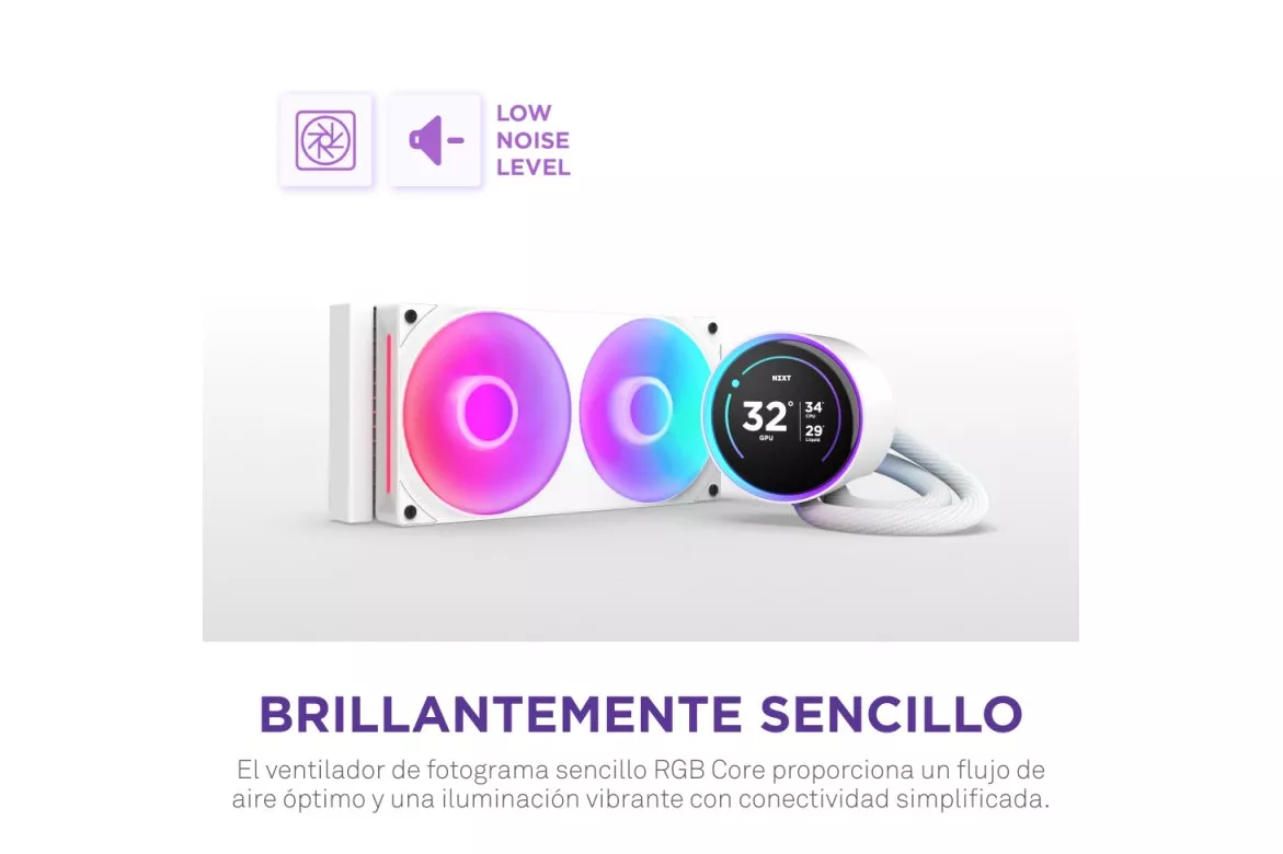 NZXT Kraken Elite 240 RGB Kit Refrigeración Líquida con Pantalla IPS 240mm Blanco