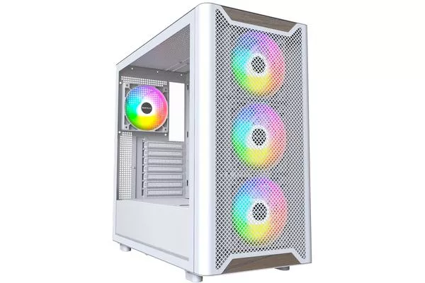 Caja ATX Montech XR RGB Vidrio Templado Blanco/Madera