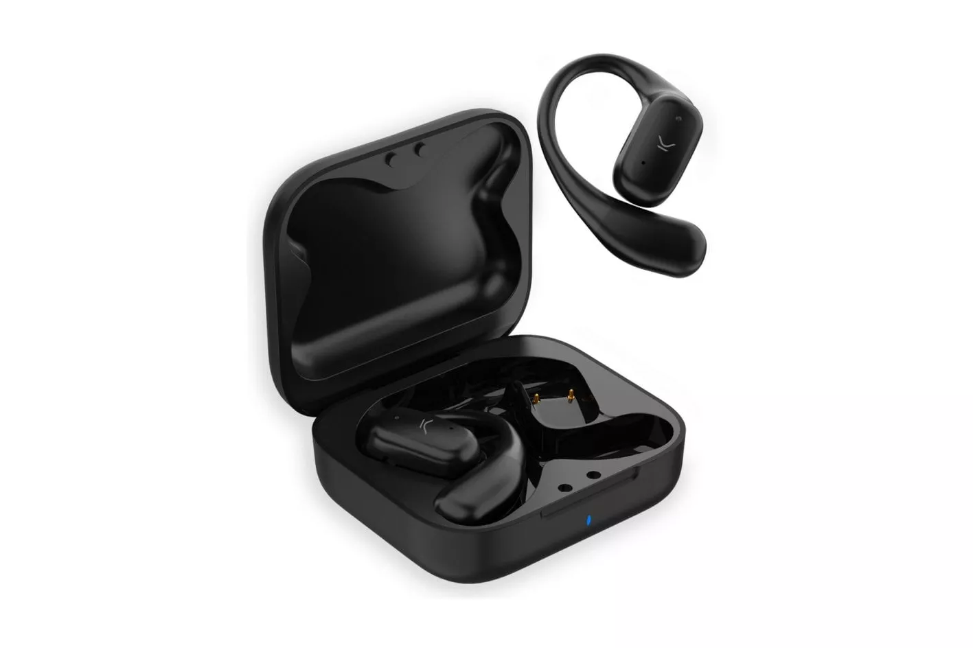 Ksix Cosmos Auriculares Inalámbricos, Open Ear, Autonomía 6+18h, Control Táctil, Llamadas, Negro