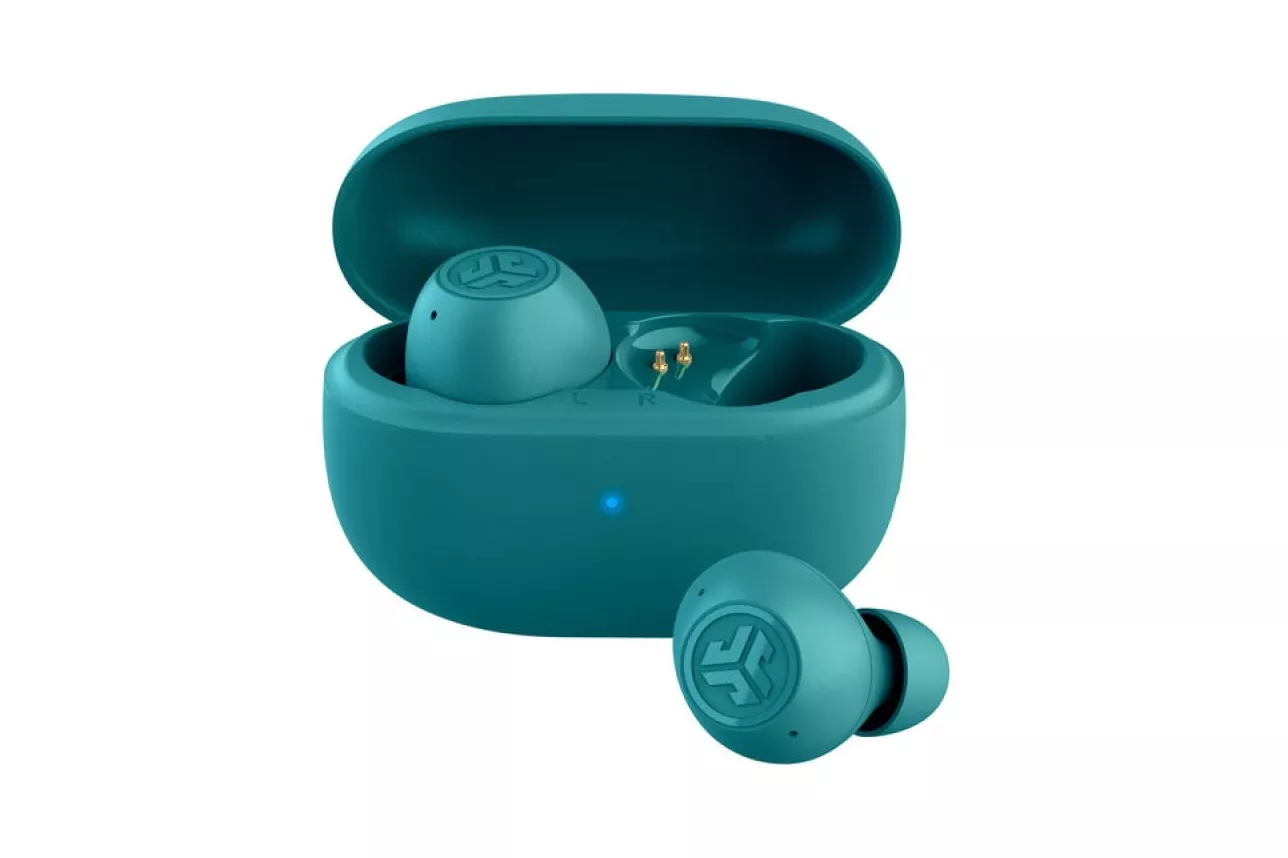 JLab Go Pop ANC Auriculares Bluetooth TWS con Cancelación Activa de Ruido Verde Azulado