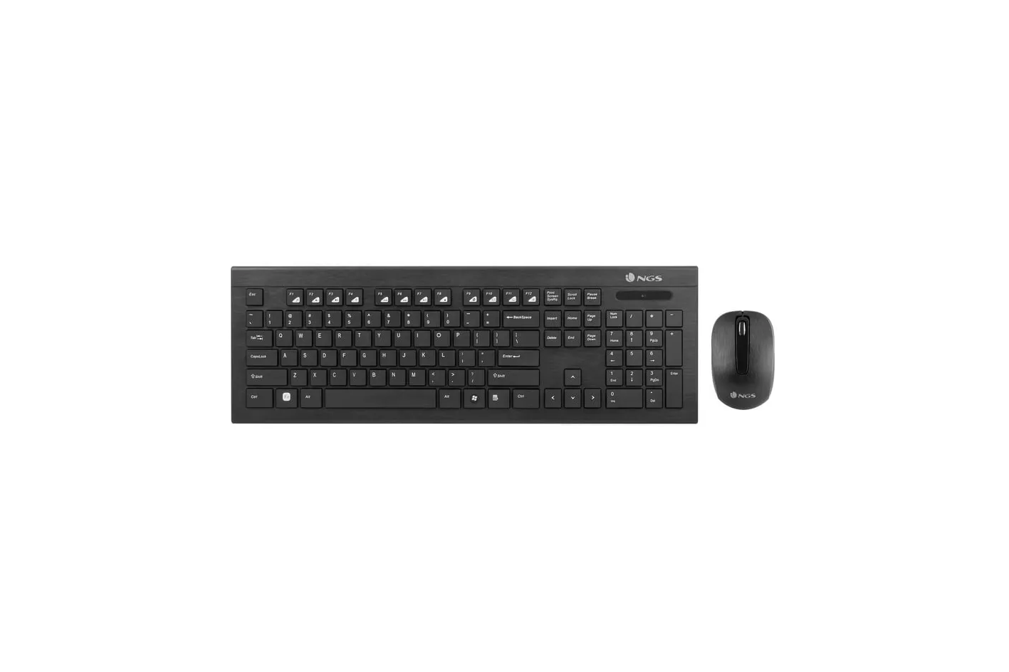 NGS Dragonfly Kit Teclado Multimedia Qwerty Español + Ratón Inalámbricos Plug & Play Negro