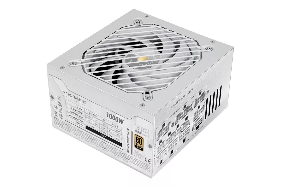 Mars Gaming Mpb1000sim Fuente Alimentación Modular Atx 3.1 1000w 80 Plus Gold Blanco