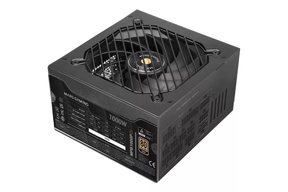 Mars Gaming Mpb1000sim Fuente Alimentación Modular Atx 3.1 1000w 80 Plus Gold Negro