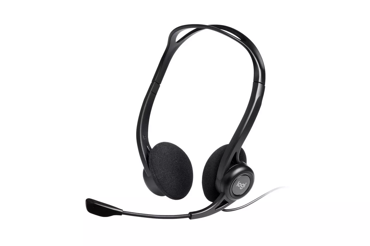 Logitech 960 Auriculares con Cable, Sonido Estéreo con Micrófono Supresión de Ruido PC/Mac/Portátil