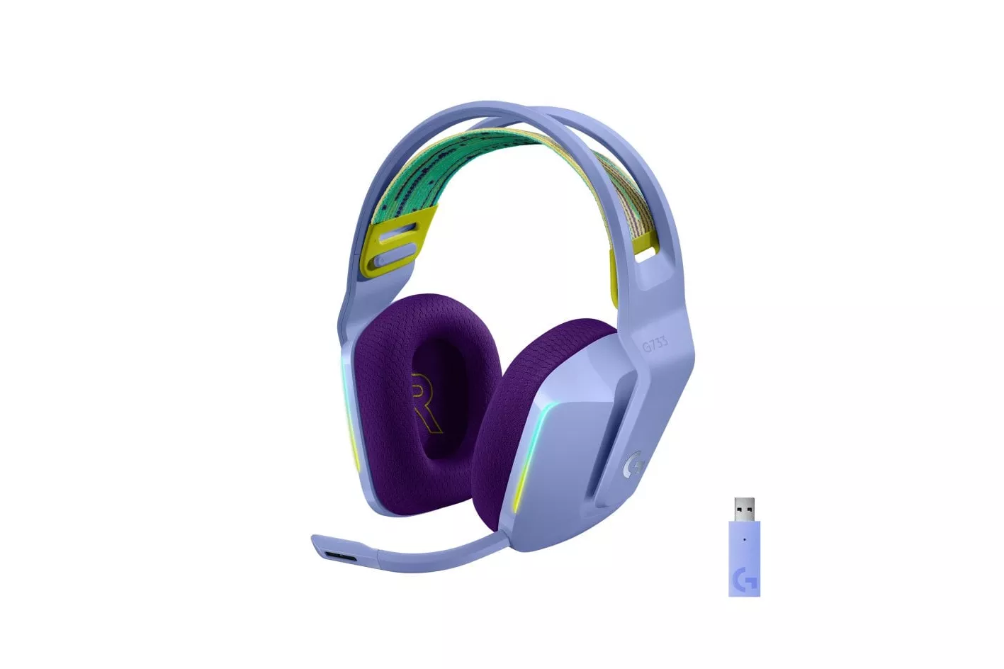 Logitech G733 Lightspeed RGB Auriculares con Micrófono Inalámbricos Gaming Lilas