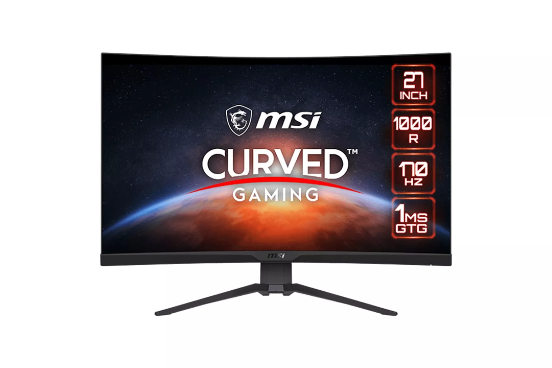 MSI - Monitor PC Gaming curvo MSI MAG 275CQRF-QD, 170 Hz, WQHD (Reacondicionado Casi a estrenar)