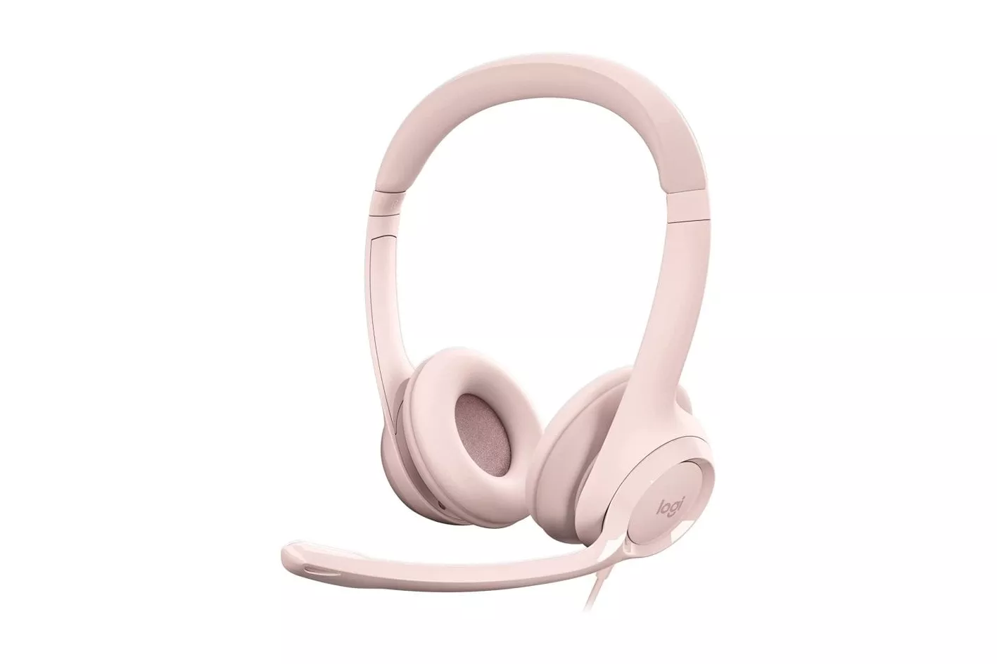 Logitech H390 Auriculares con Cable y Supresión de Ruido funciona con Chromebook Rosas