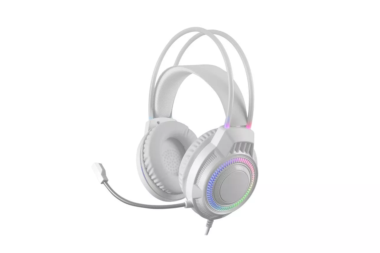 Mars Gaming MH124 Auriculares Gaming FRGB Micrófono Flexible Control Volumen Multiplataforma Blanco