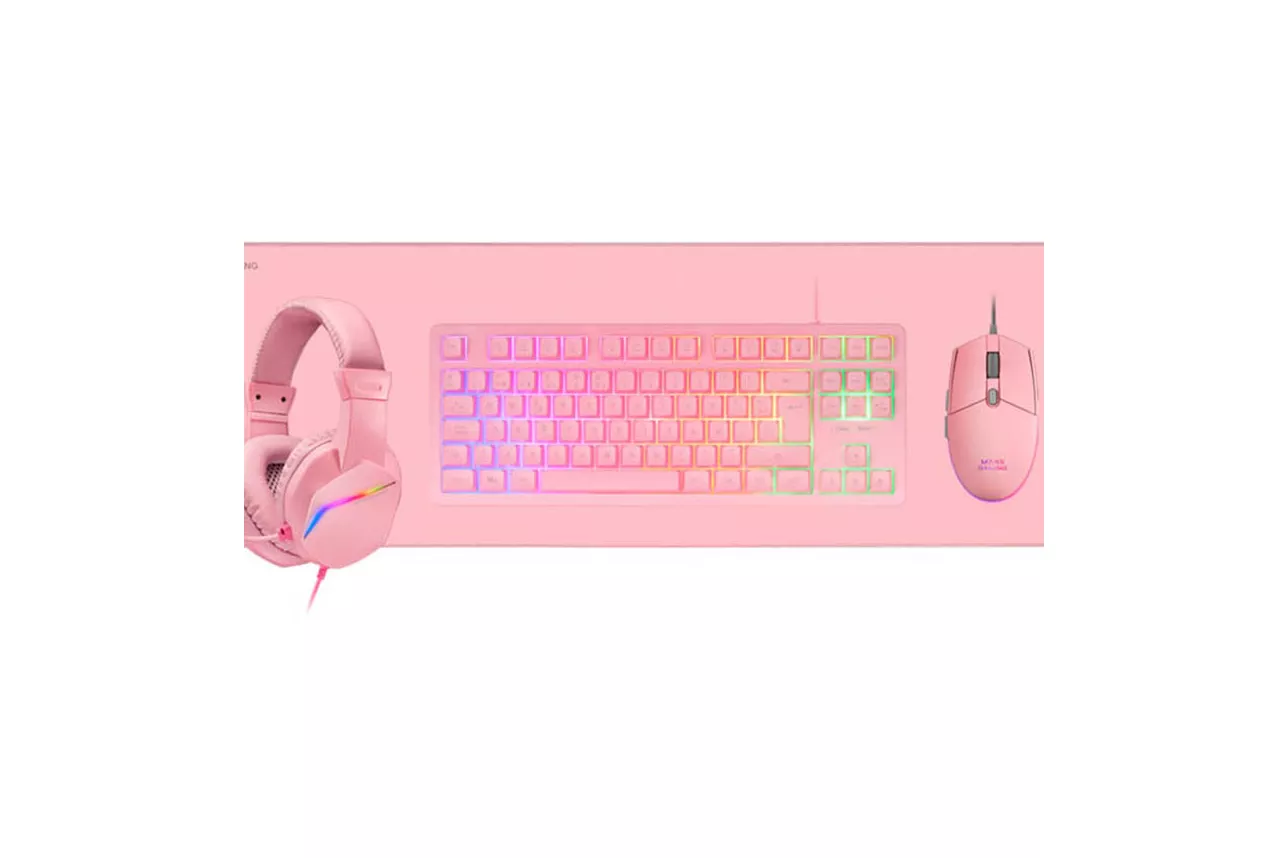 Combo Mars Gaming 4EN1 MCP-RGB3 Rosa