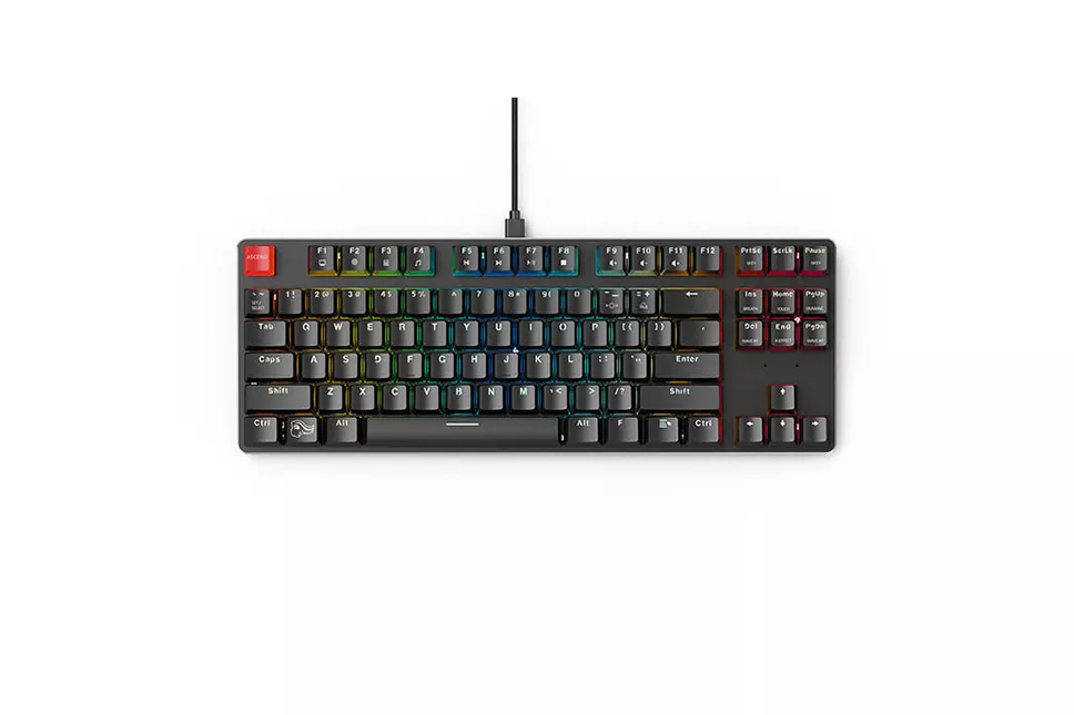 Bundle Teclado Glorious GMMK TKL Gateron Clear ISO DIY Kit