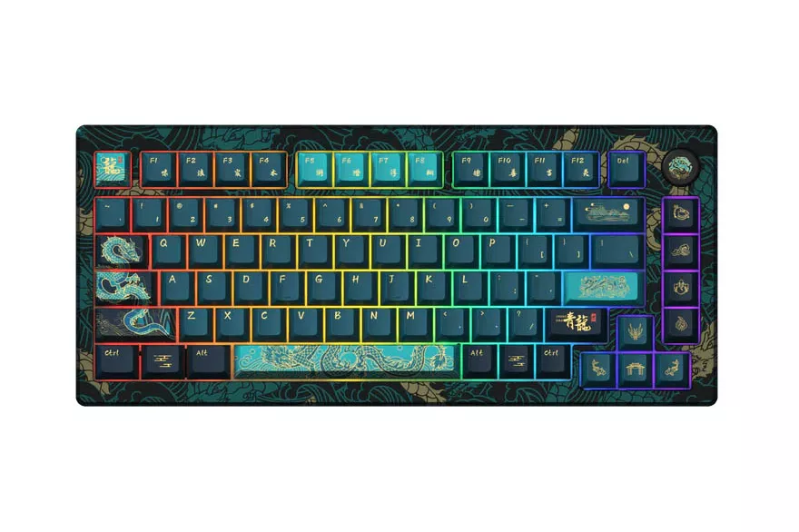 Teclado Akko MOD 007B V3 HE Year of Dragon ANSI RGB Cream Yellow Magnetic Switch Verde
