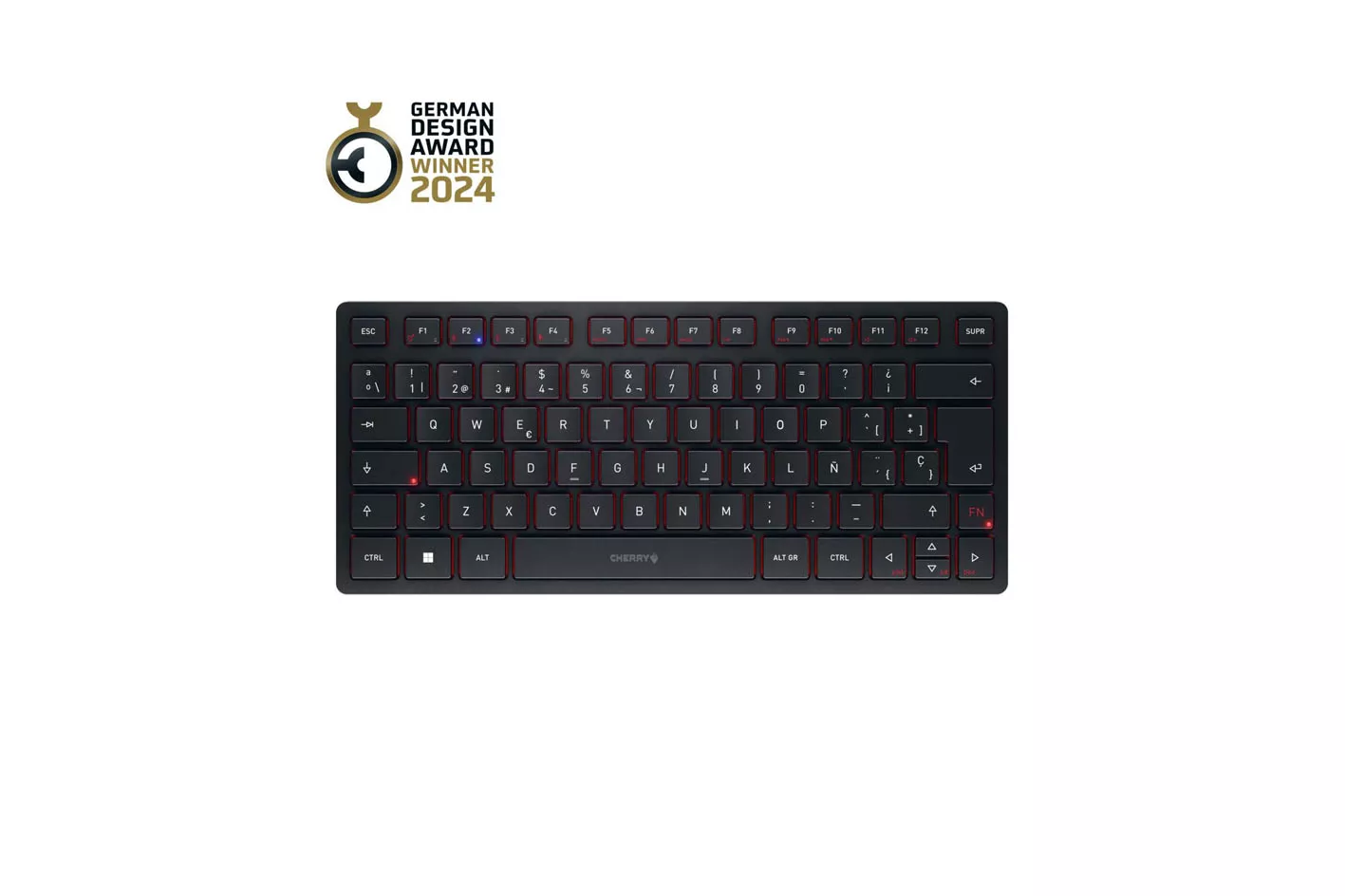 Teclado Cherry KW 9200 Mini Wireless Recargable Negro
