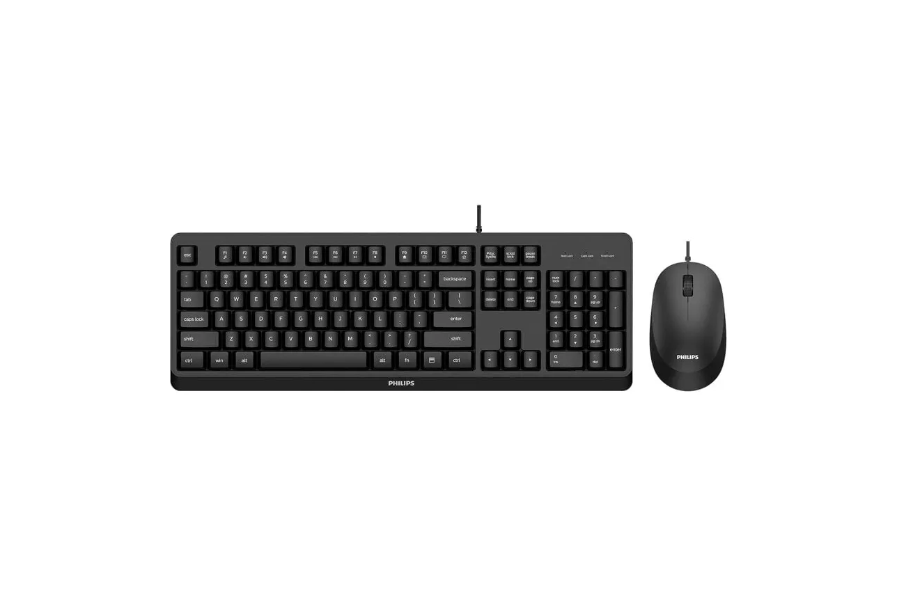 Philips SPT6207BL/16 Combo Teclado y Ratón 1200 DPI USB Negro