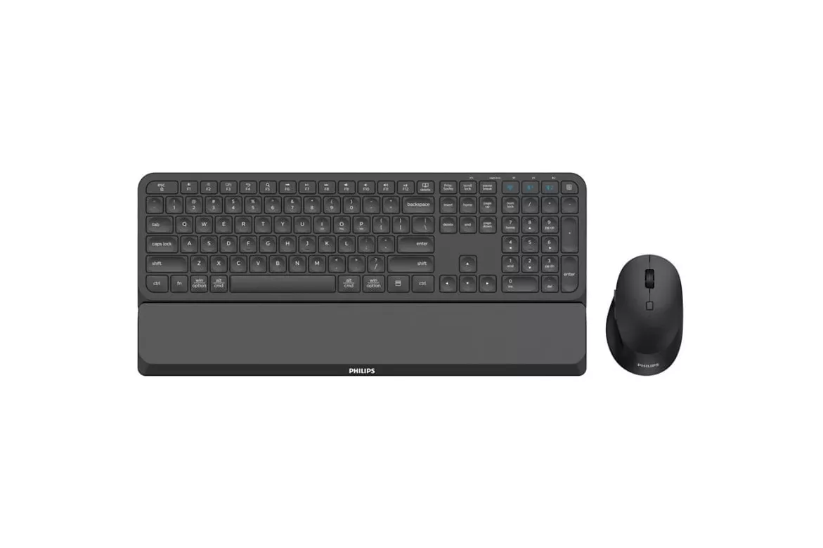 Philips SPT6607B/16 Combo Teclado y Ratón 3200 DPI Inalámbricos Bluetooth Negros