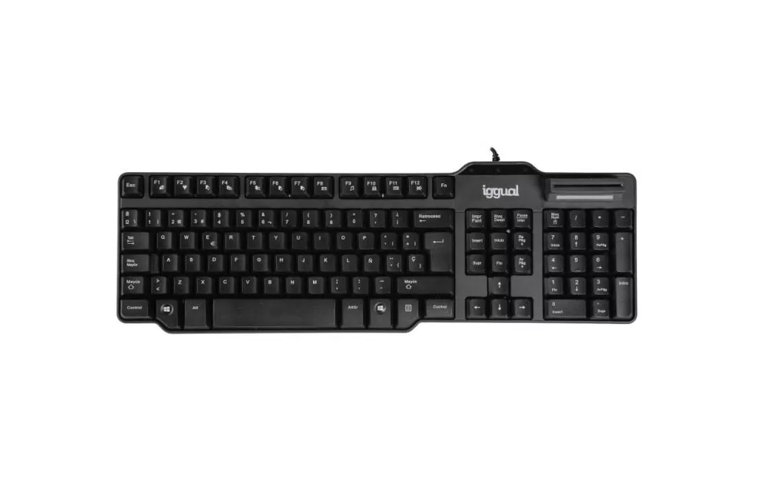 Teclado iggual CK-ID-DNI SMART Lector DNI Negro