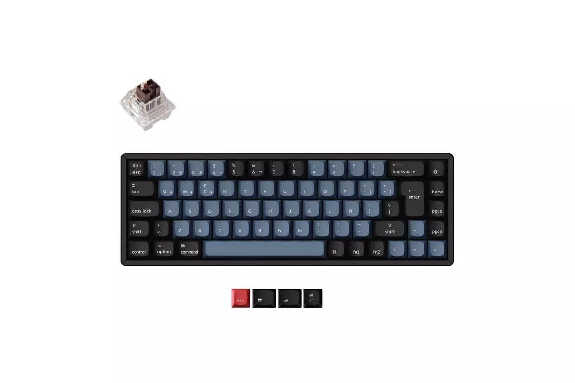 Teclado para Mac y Windows Keychron K6 Pro ISO-ES RGB Hot-Swappable Switch K Pro Mechanical Brown Wireless