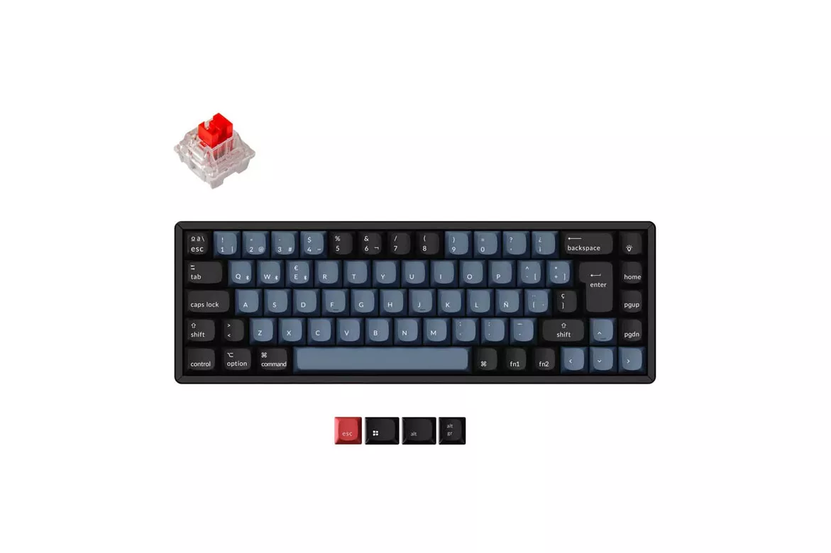 Teclado para Mac y Windows Keychron K6 Pro ISO-ES RGB Hot-Swappable Switch K Pro Mechanical Red Wireless
