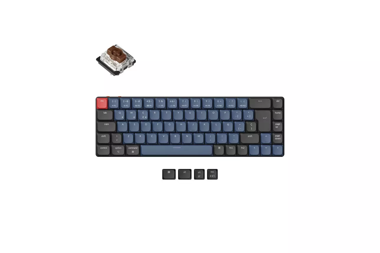 Teclado para Mac y Windows Keychron K7 Pro ISO-ES RGB Hot-Swappable Switch Low Profile Mechanical Brown Wireless