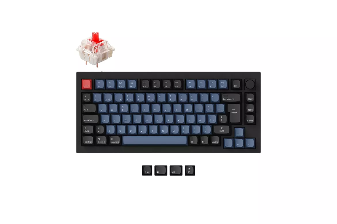 Teclado para Mac y Windows Keychron Q1 Knob ISO-ES Switch Gateron Pro Red