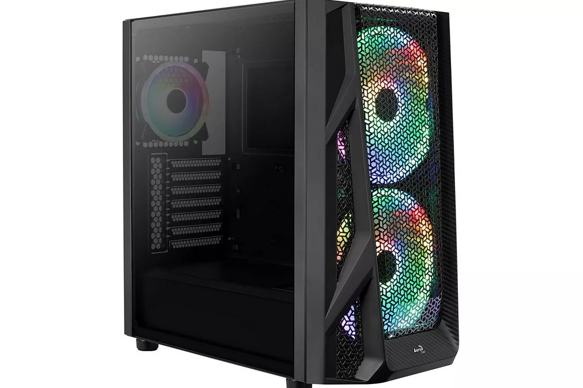 Aerocool AirHawk Duo Cristal Templado USB 3.1 RGB Negra