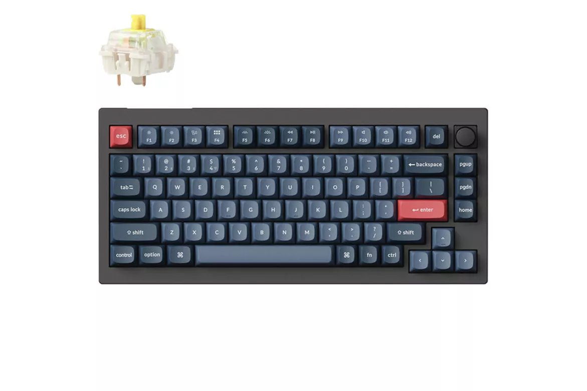 Teclado para Mac y Windows Keychron V1 Max Knob ISO-ES RGB Hot-Swappable Switch Banana