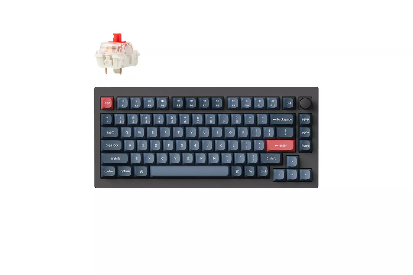 Teclado para Mac y Windows Keychron V1 Max Knob ISO-ES RGB Hot-Swappable Switch Red