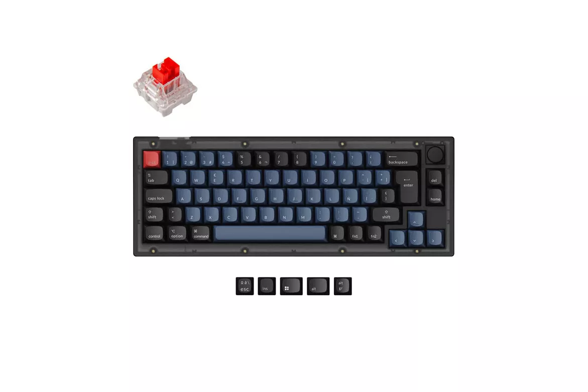Teclado para Mac y Windows Keychron V2 ISO-ES RGB Hot-Swappable Switch K Pro Red