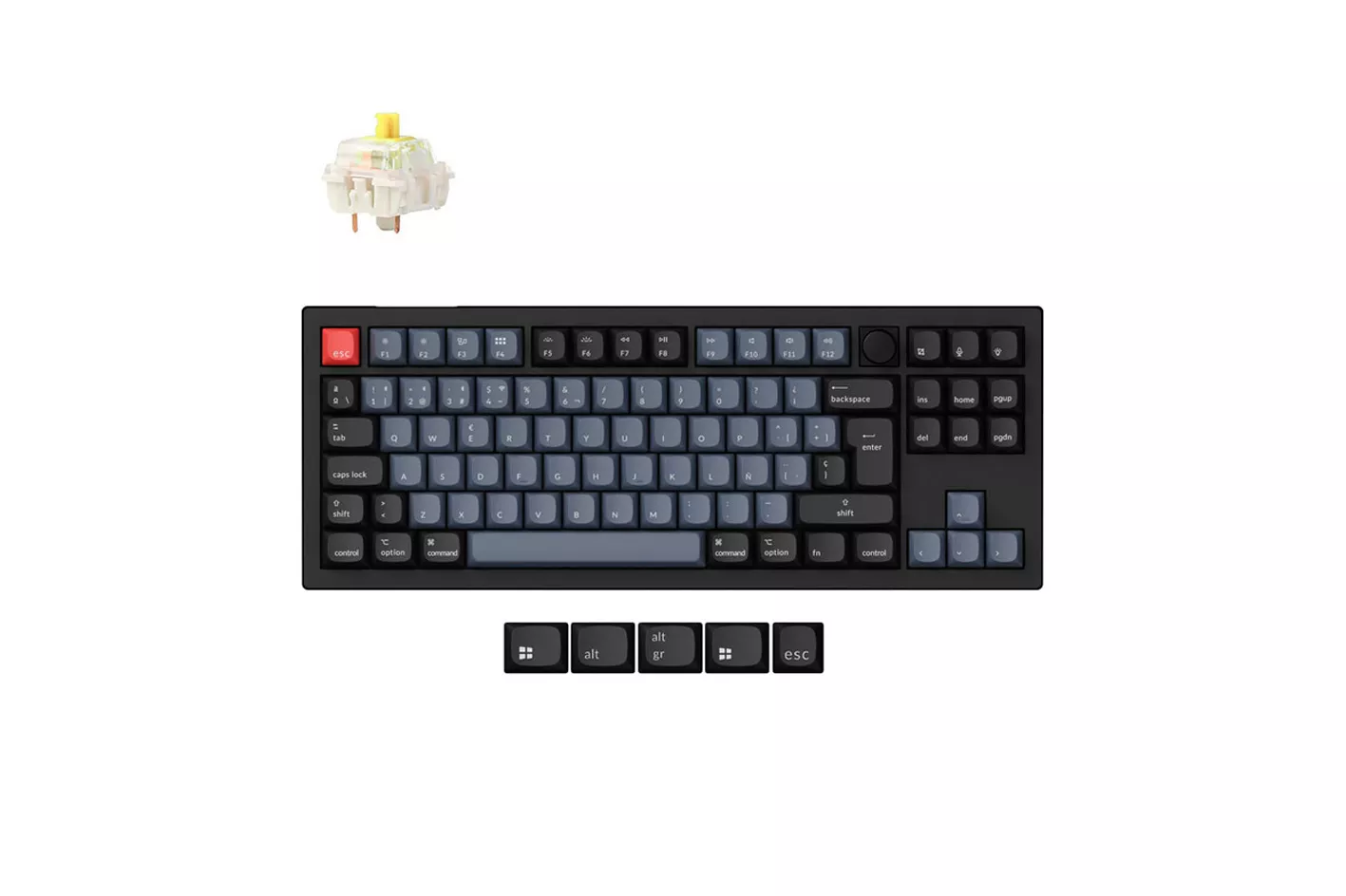 Teclado para Mac y Windows Keychron V3 Max Knob ISO-ES RGB Hot-Swappable Switch Banana