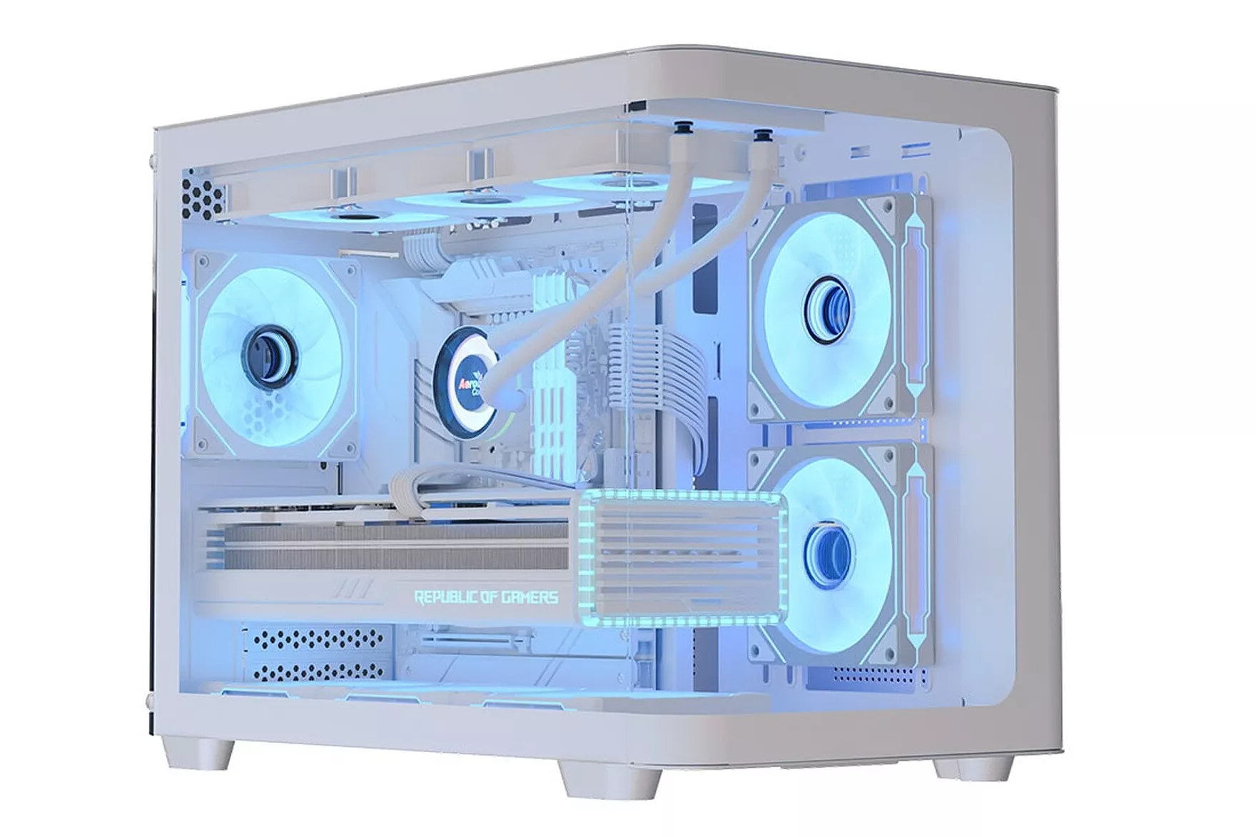 Caja Micro-ATX Aerocool P300C ARGB Vidrio Templado Blanco