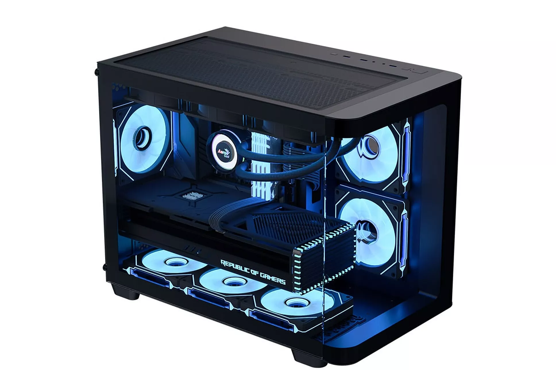 Caja Micro-ATX Aerocool P300C ARGB Vidrio Templado Negro