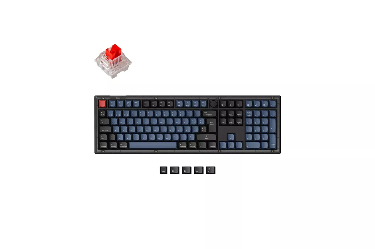 Teclado para Mac y Windows Keychron V6 ISO-ES RGB Hot-Swappable Switch K Pro Red