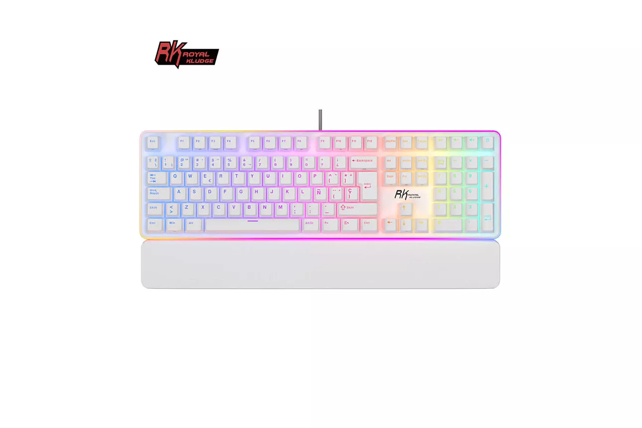 Teclado para Mac y Windows Royal Kludge RK918 ISO-ES RGB Switch Red Blanco