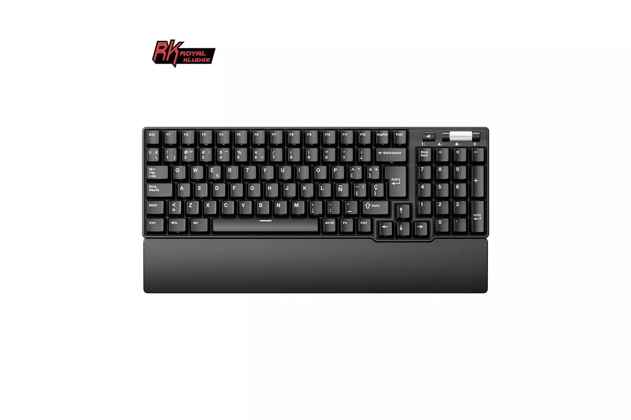 Teclado para Mac y Windows Royal Kludge RK96 ISO-ES Hot-Swappable Switch Brown Wireless Negro