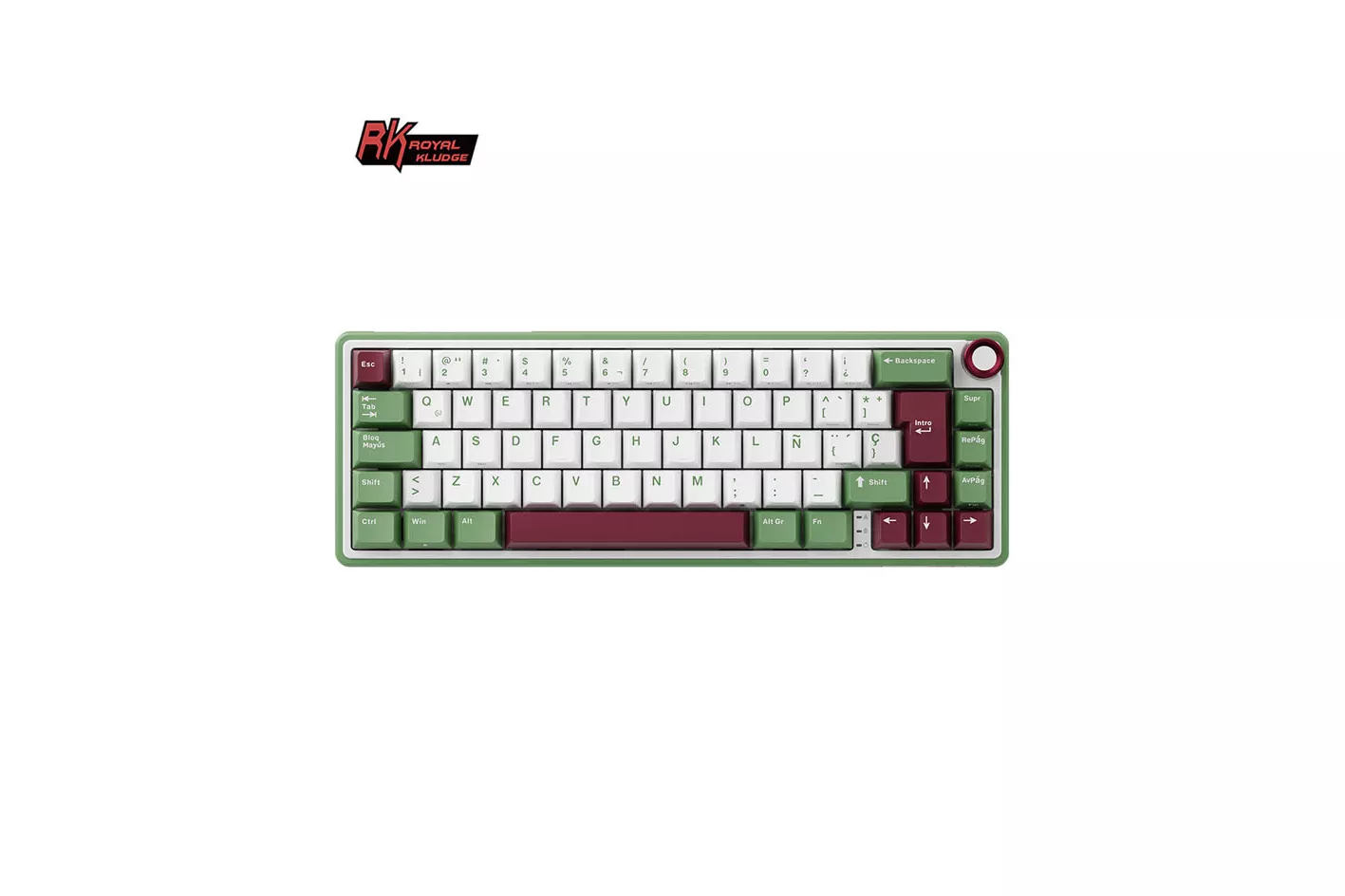 Teclado para Mac y Windows Royal Kludge RKR65 ISO-ES Hot-Swappable Switch Brown Green Sand