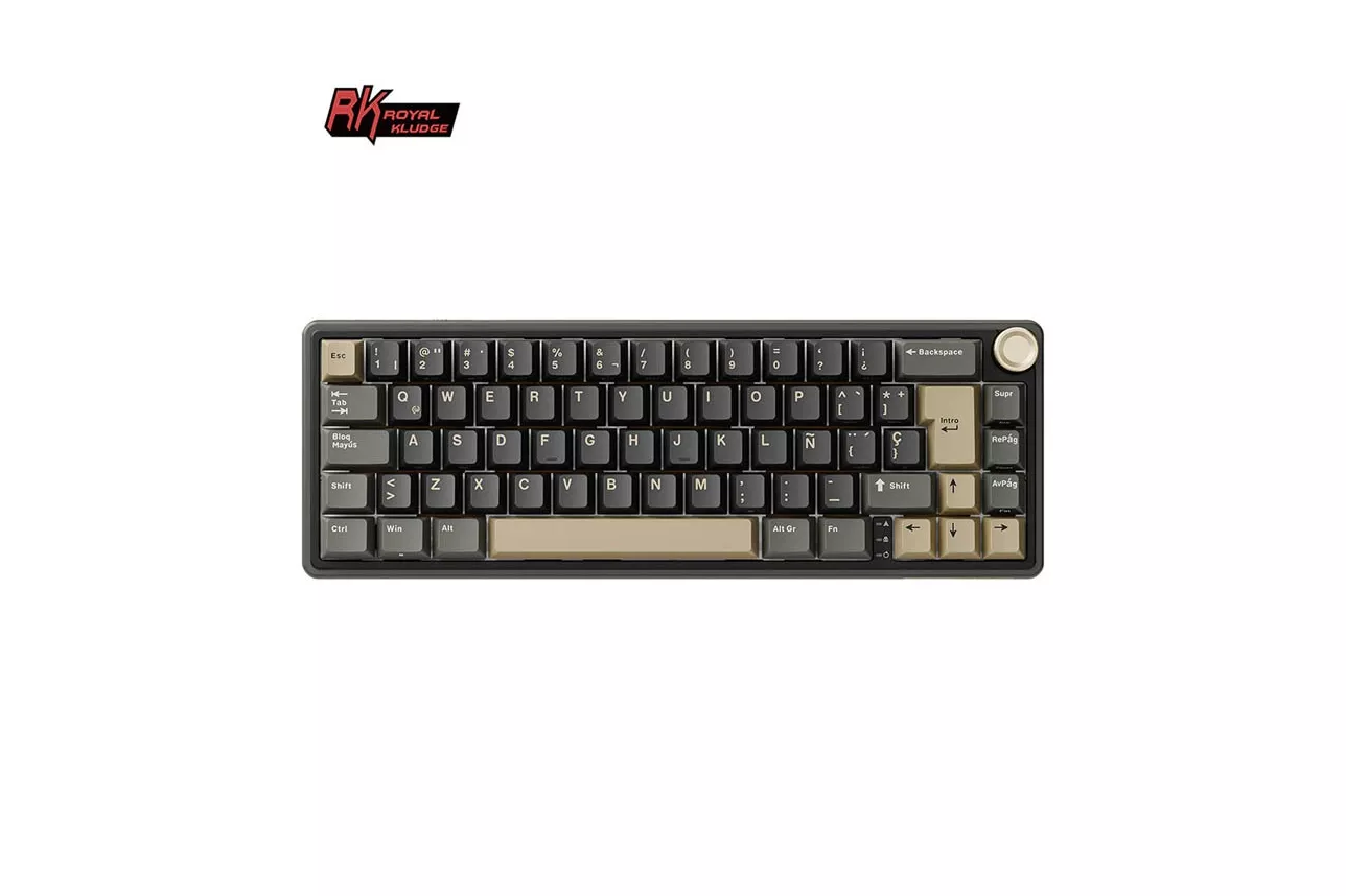 Teclado para Mac y Windows Royal Kludge RKR65 ISO-ES Hot-Swappable Switch Brown Phantom