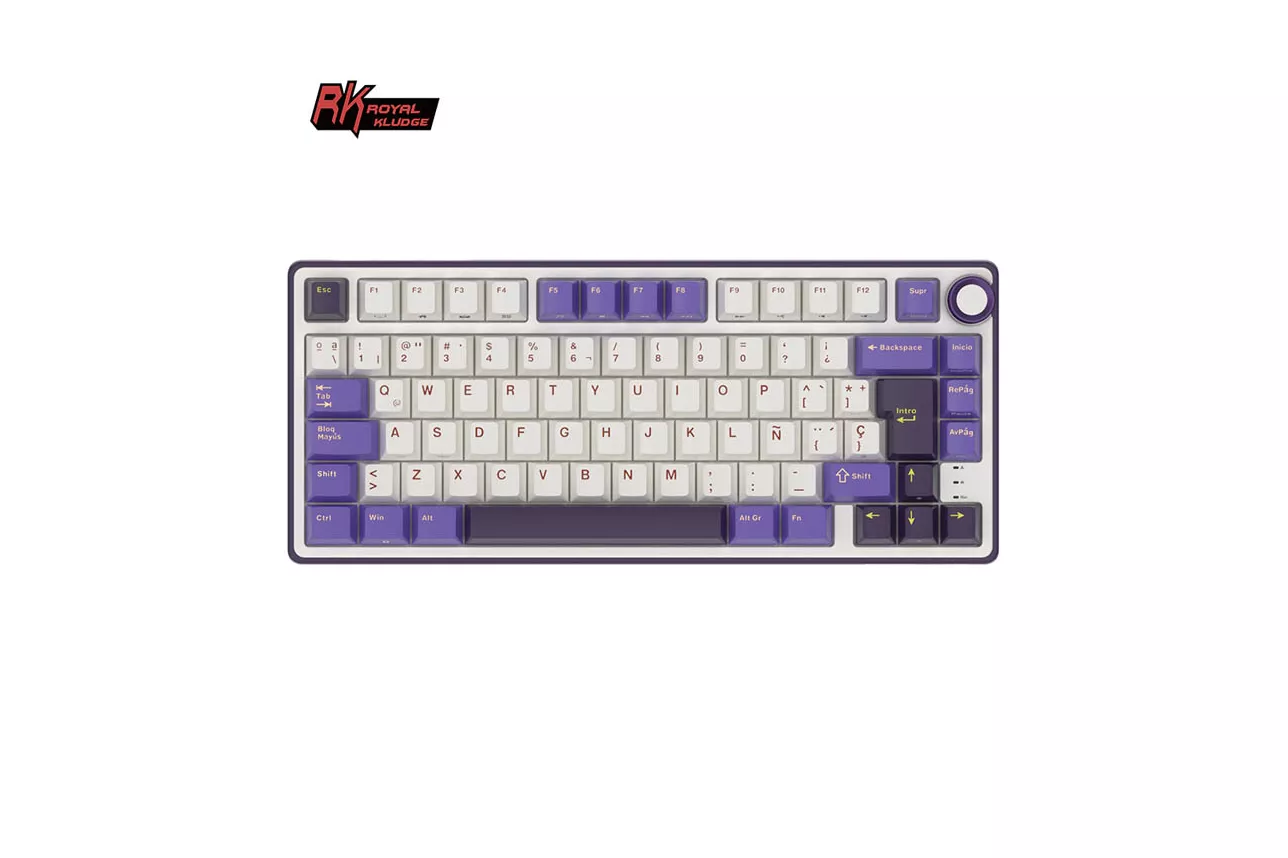 Teclado para Mac y Windows Royal Kludge RKR75 ISO-ES Hot-Swappable Switch Brown Blackberry