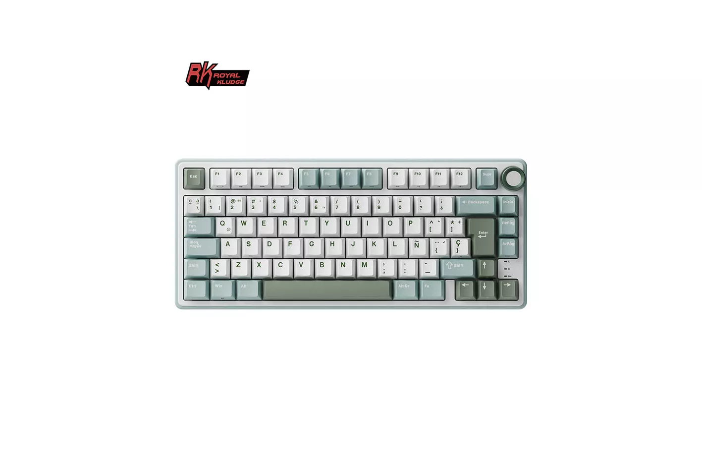 Teclado para Mac y Windows Royal Kludge RKR75 ISO-ES Hot-Swappable Switch Brown Skycyan