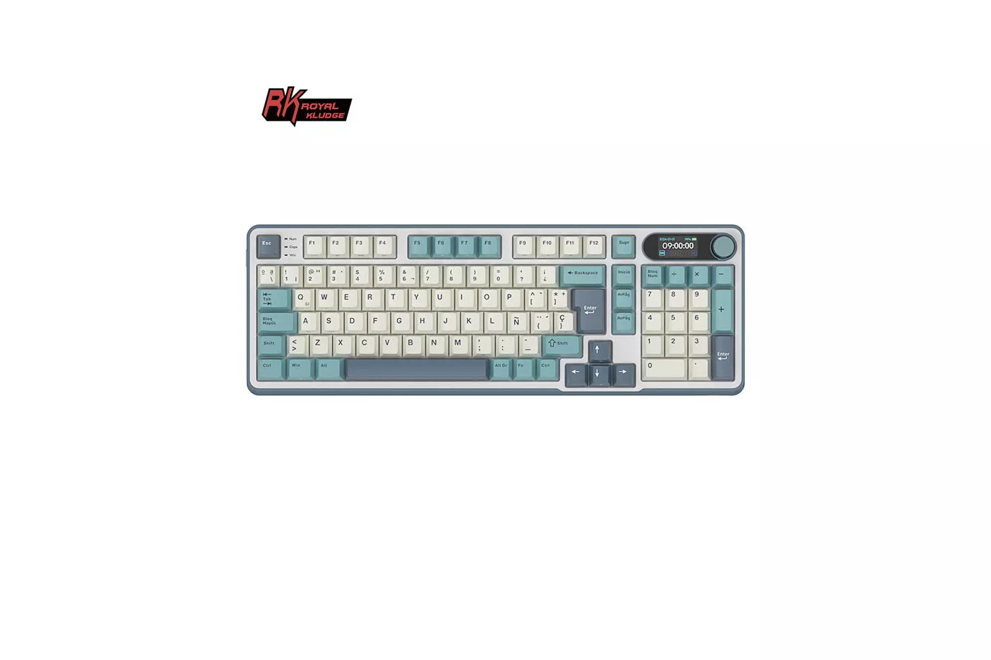 Teclado para Mac y Windows Royal Kludge RKS98 ISO-ES Hot-Swappable Switch Brown Wireless Light Cloud