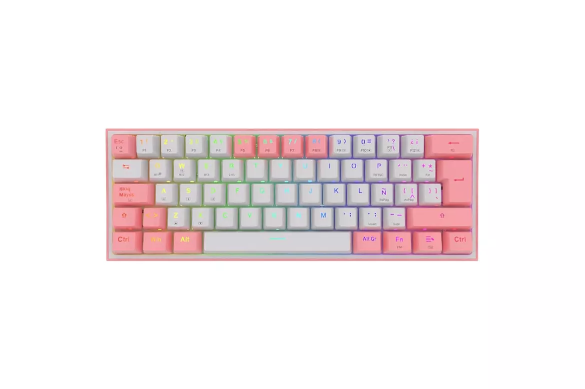 Teclado Redragon Fizz Pro K616 Gaming RGB Switch Red Blanco