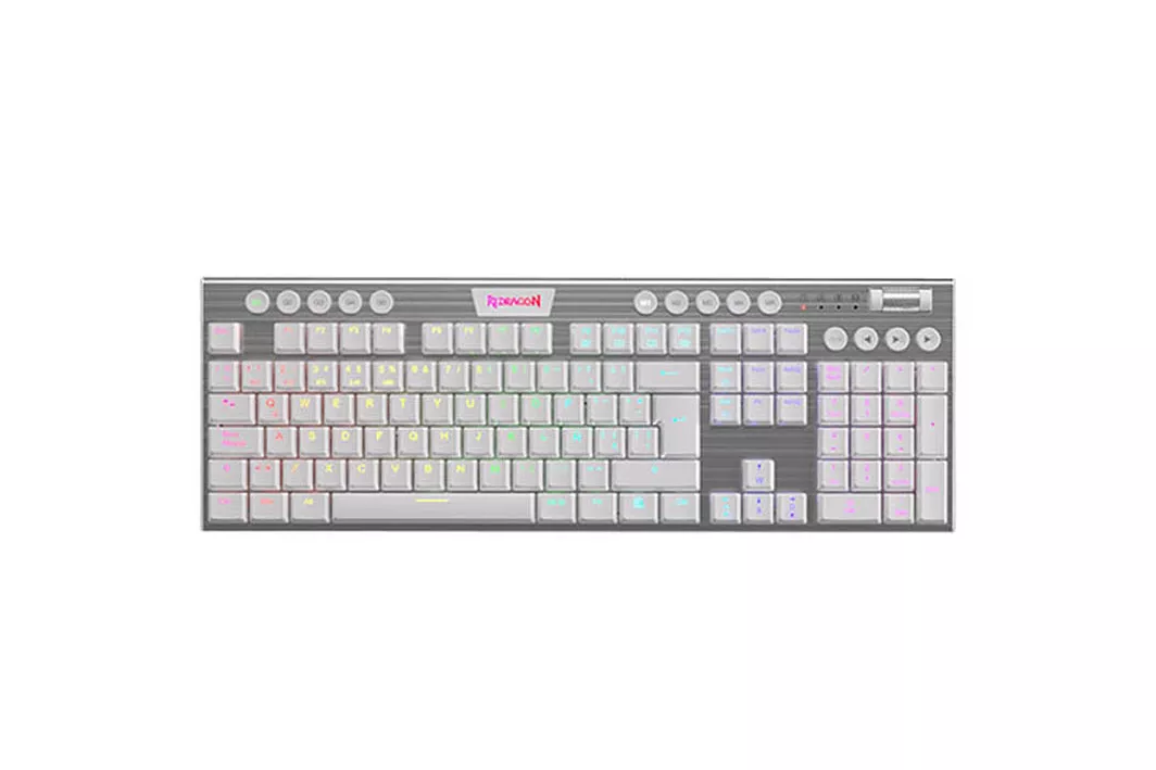 Teclado Redragon Horus 618 Gaming RGB Switch Red Blanco