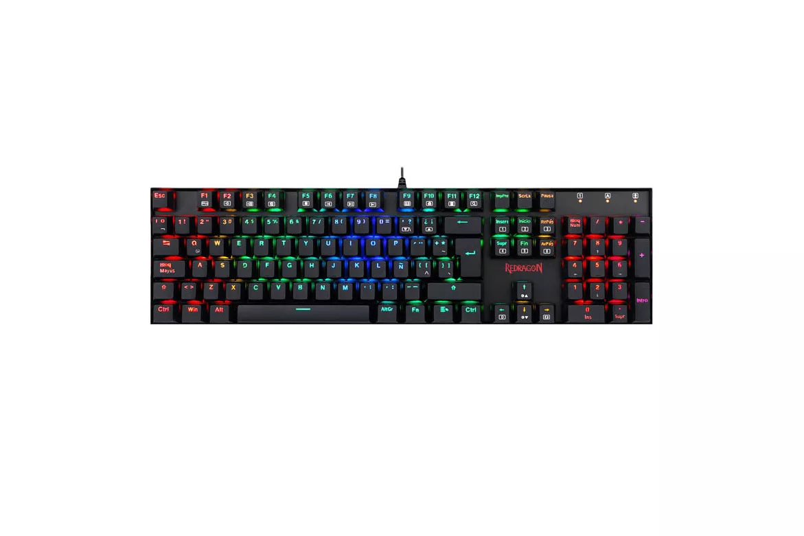 Teclado Redragon Mitra Gaming RGB Blue Switch Negro