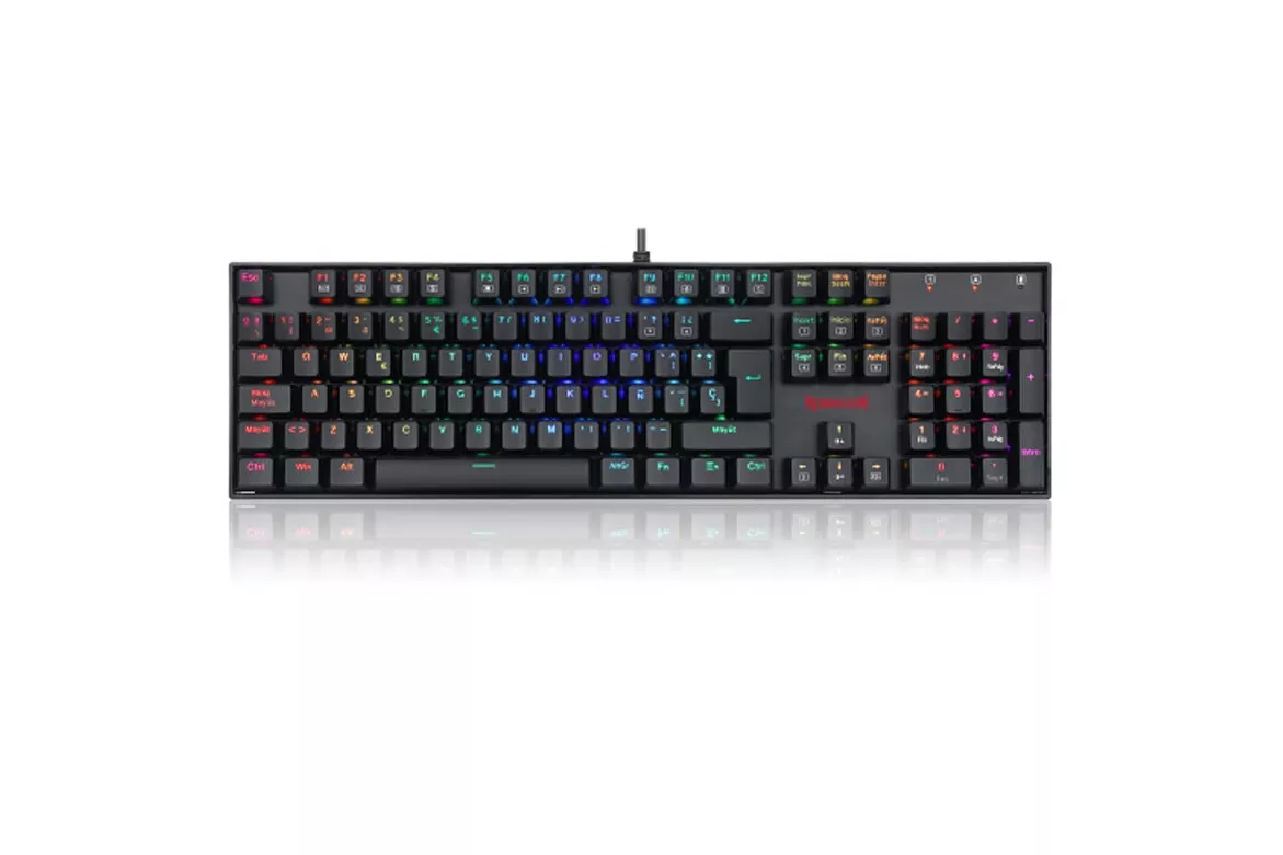 Teclado Redragon Mitra Gaming RGB Red Switch Negro